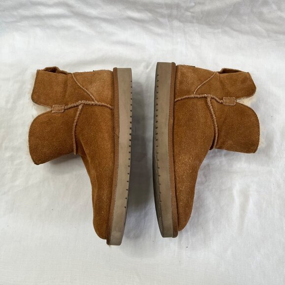 Koolaburra By UGG Womens Suede Shearling Lined Short Boots Size 7 Chestnut - Picture 6 of 12